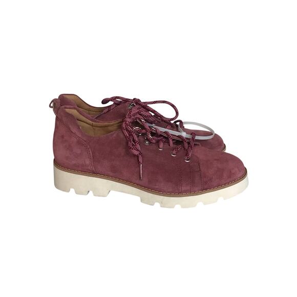 Vionic Women's Charm Ballari Oxford Lace Up Loafers in suede Sz. 7 Purple NWOT - Picture 1 of 9